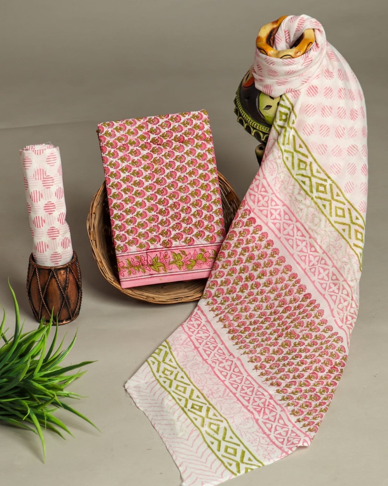 Rosaira Hand Block Printed Suit Set