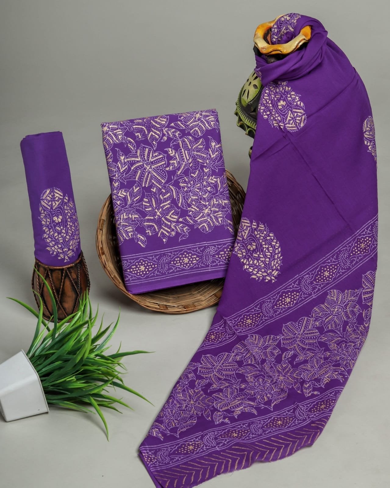 Iris Hand Block Printed Suit Set