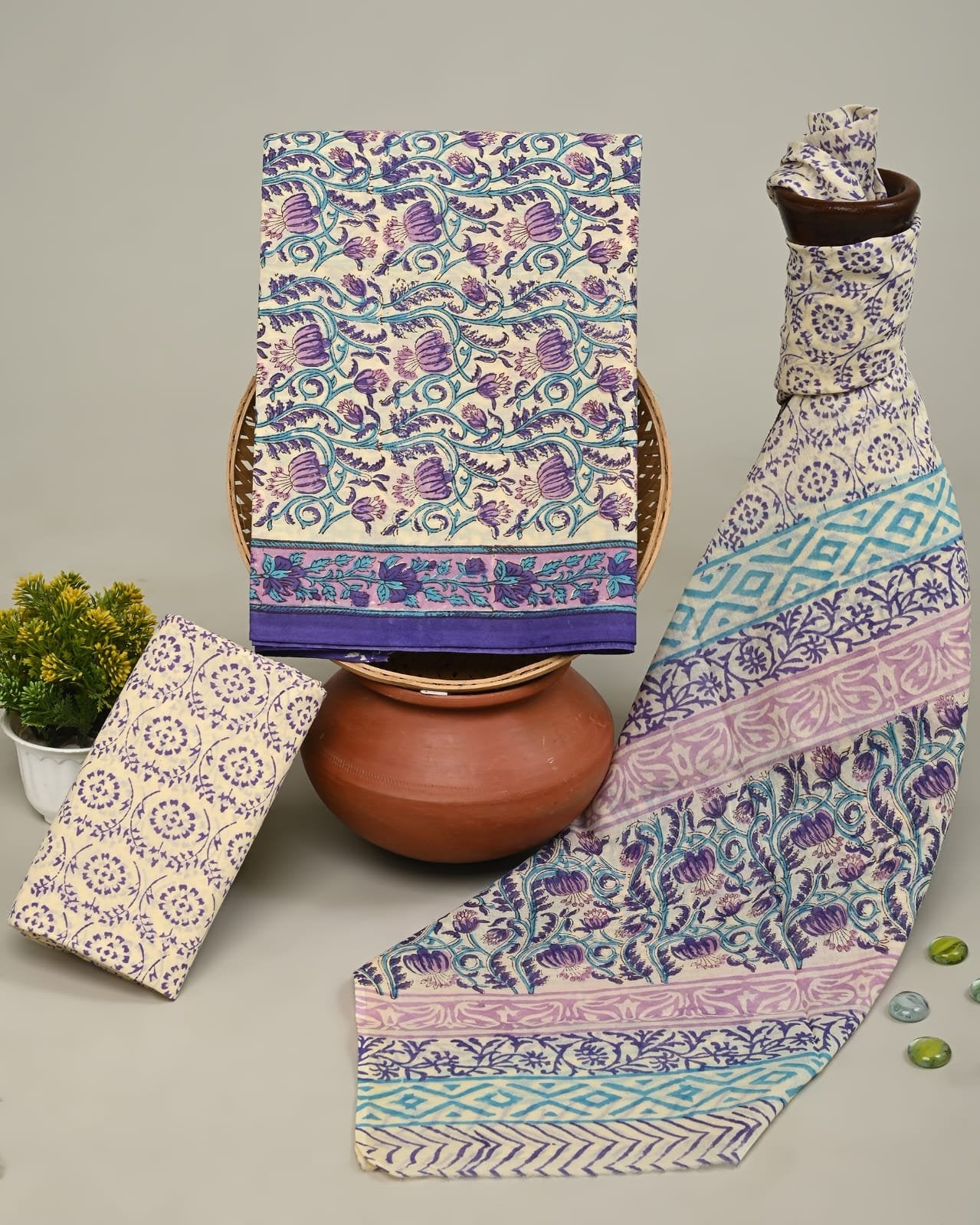 Zest Hand Block Printed Suit Set