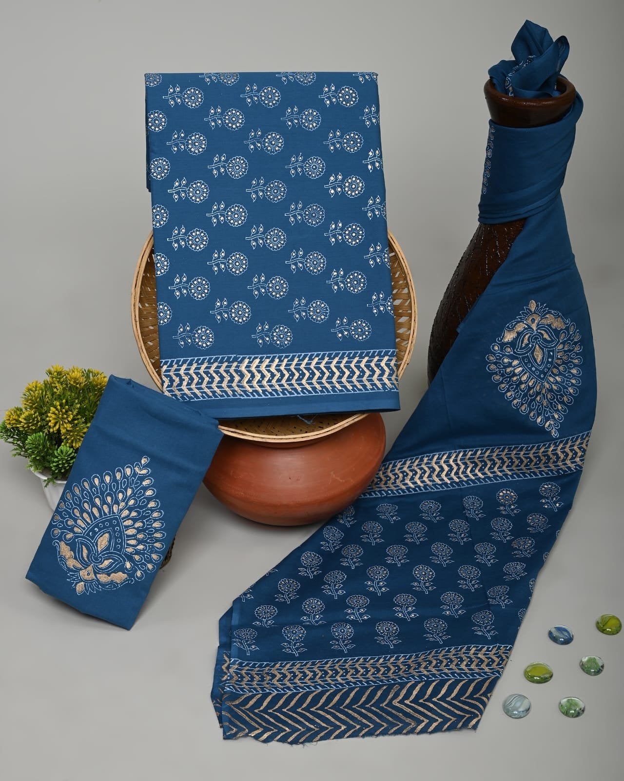 Goldleaf Hand Block Printed Suit Set