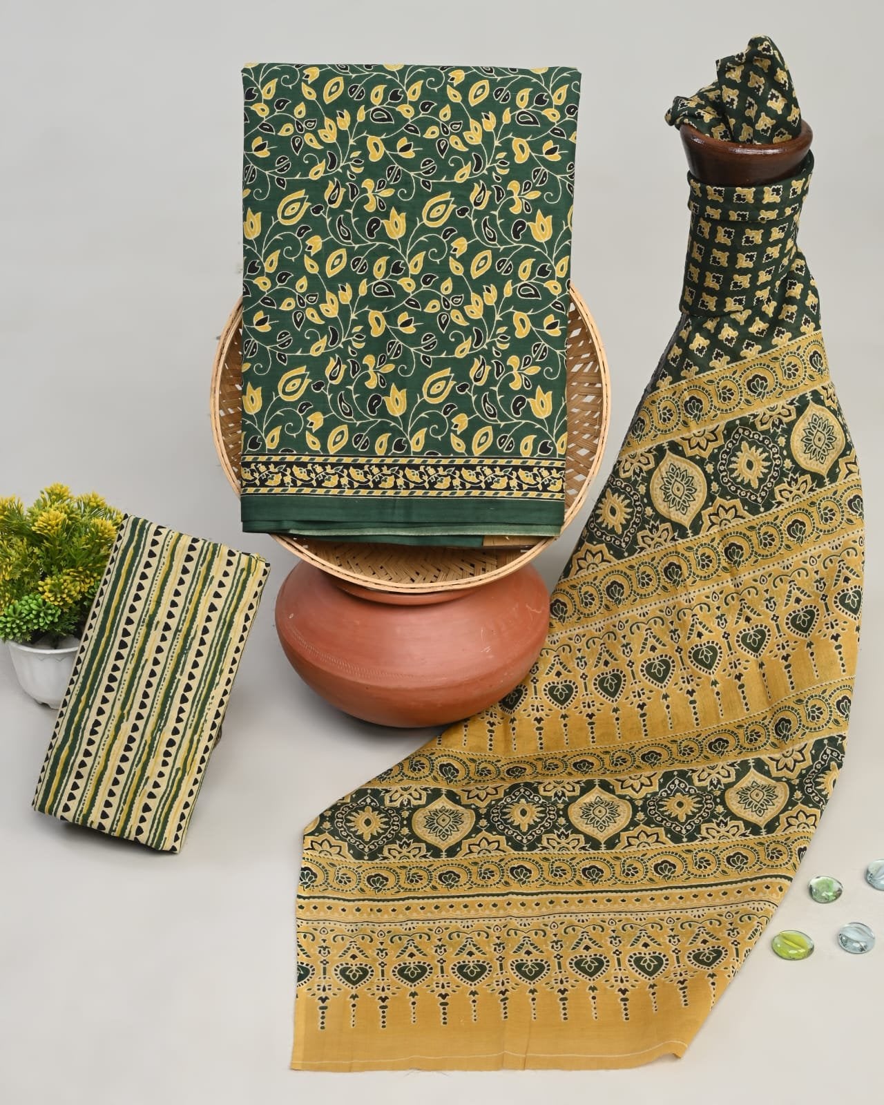 Amberleaf Hand Block Printed Suit Set