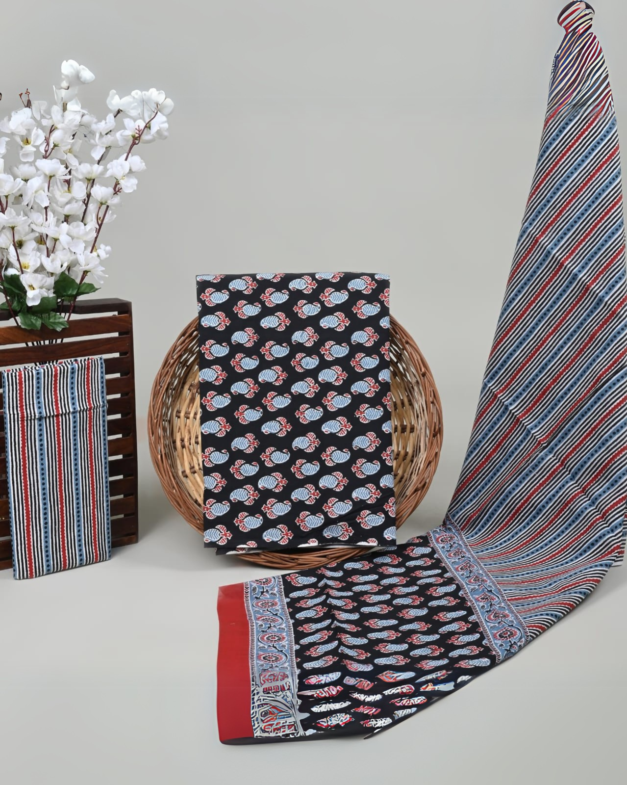 Evara Hand Block Printed Suit Set