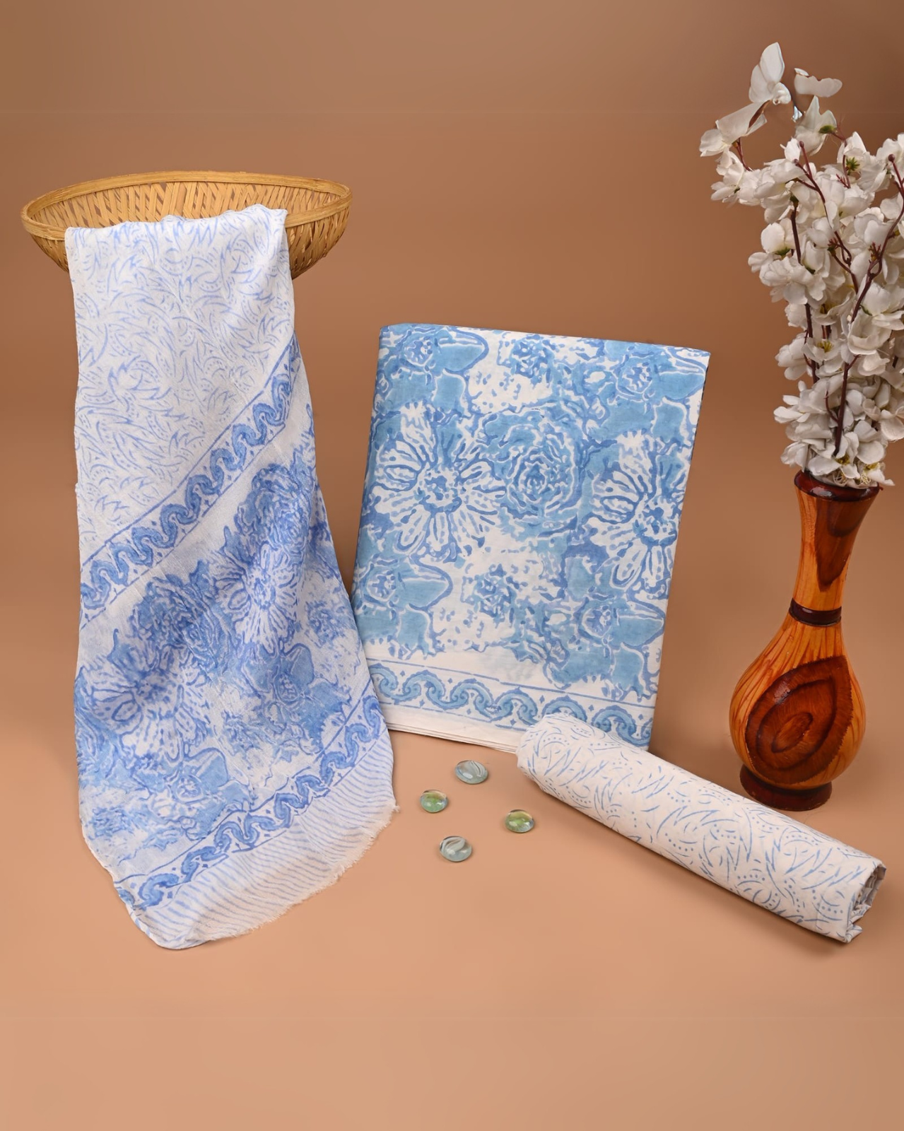 Bluewave Hand Block Printed Suit Set