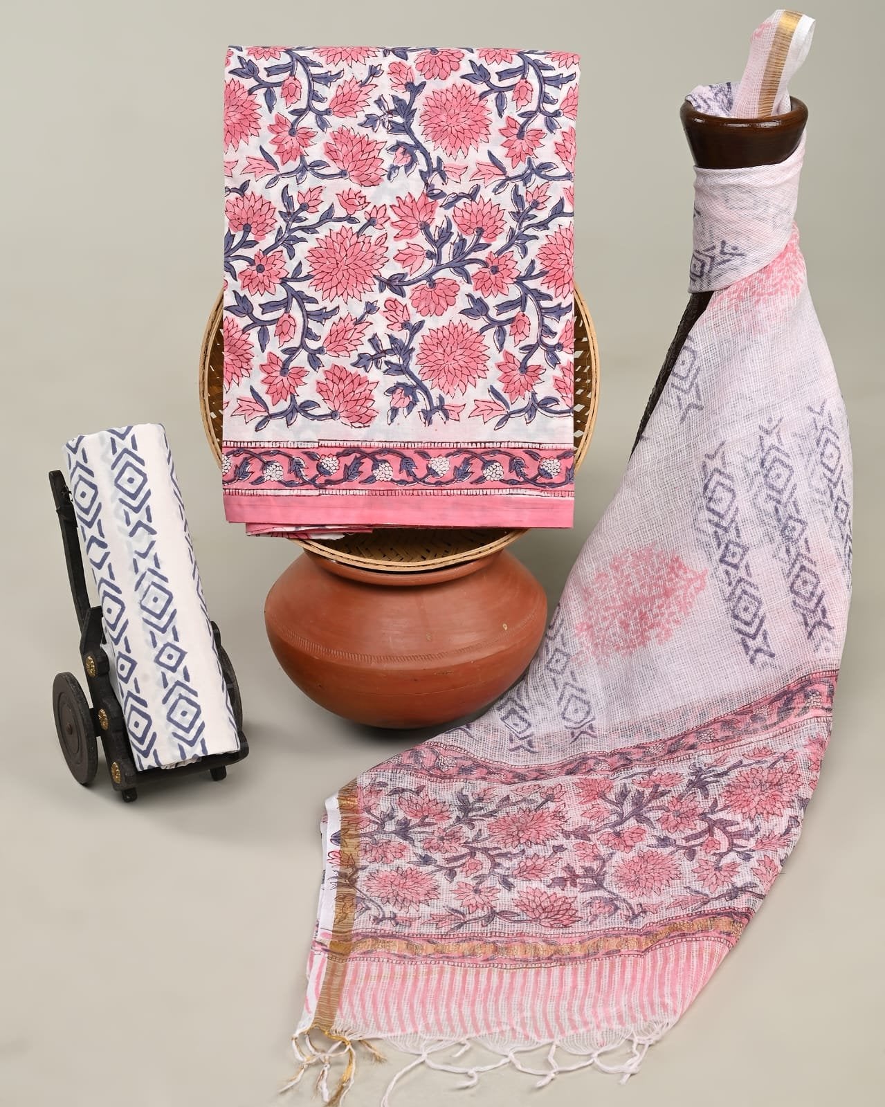 Chrysanth Hand Block Printed Suit Set