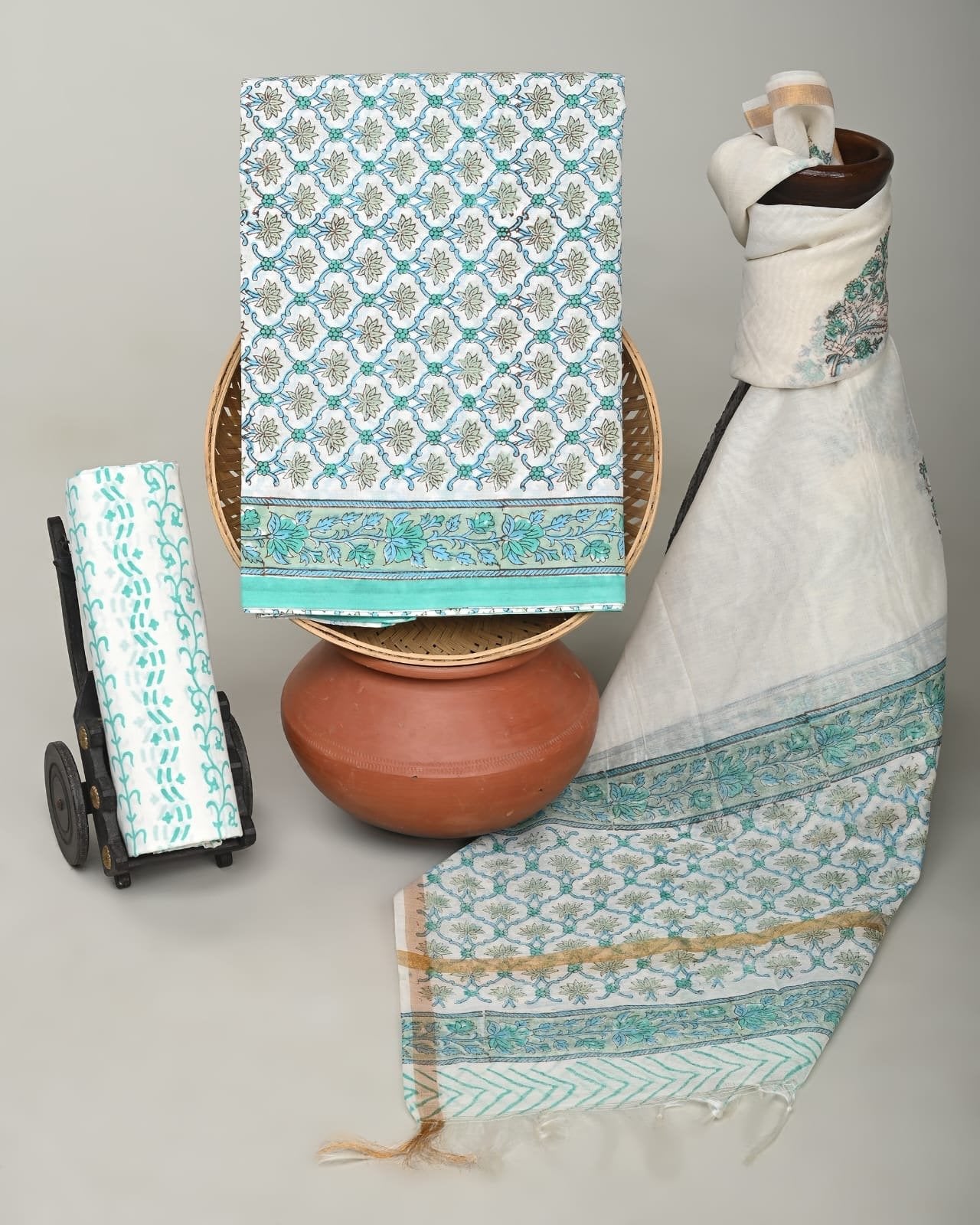 Cerulyn Hand Block Printed Suit Set