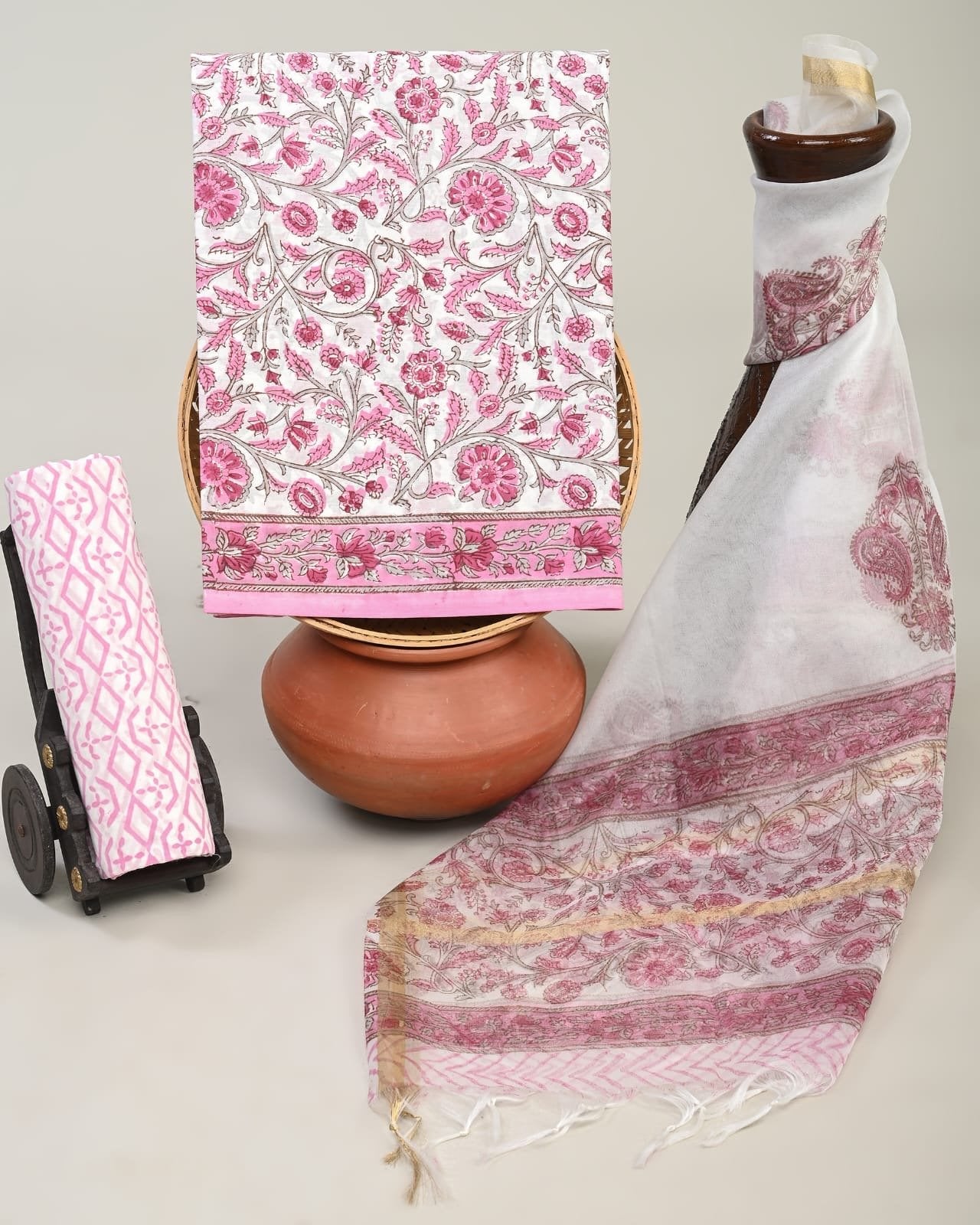Orchid Hand Brush Printed Suit Set