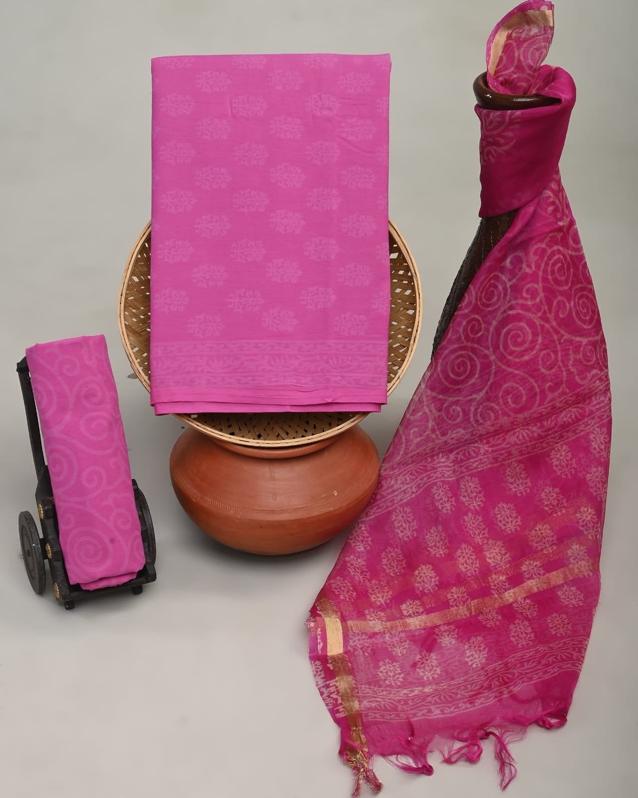 Mezra Hand Brush Printed Suit Set
