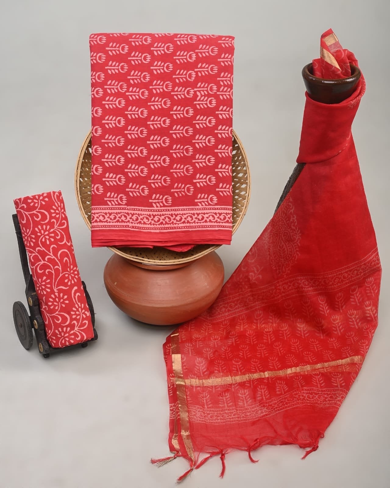 Vermilyn Hand Brush Printed Suit Set
