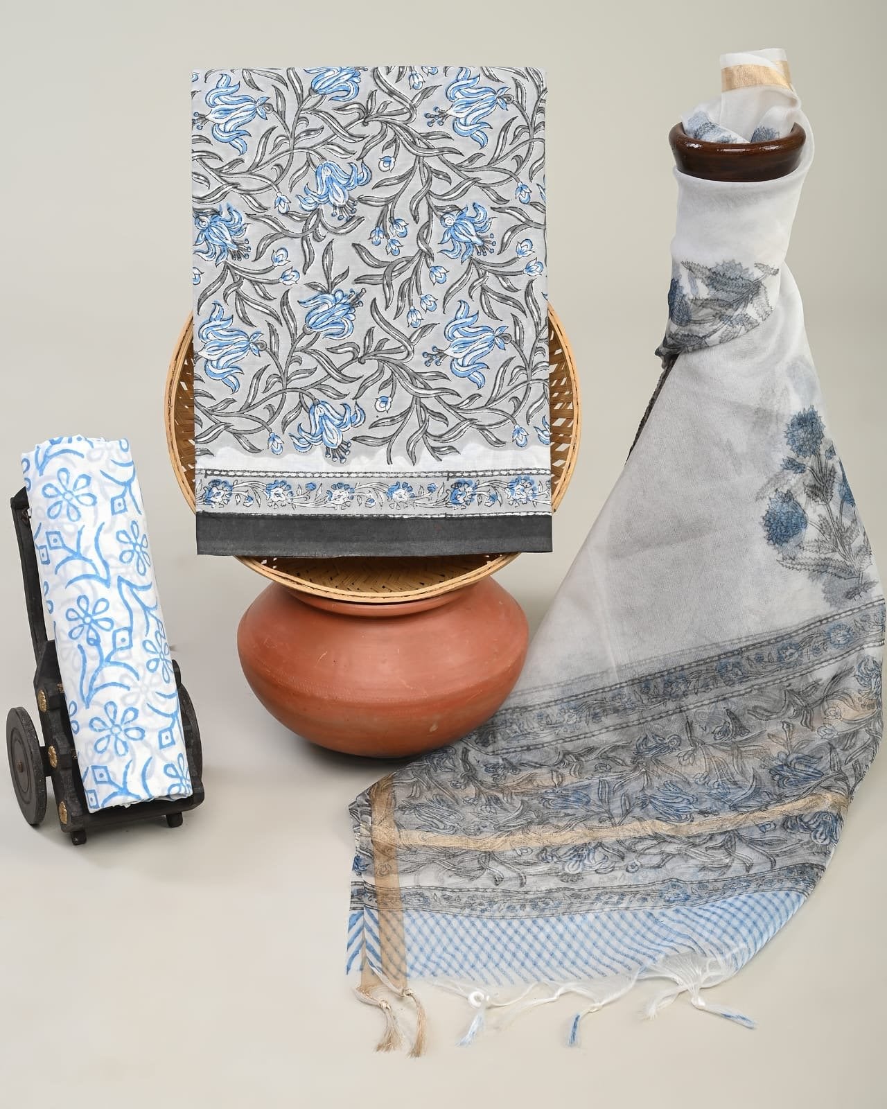 Ashlyn Hand Brush Printed Suit Set