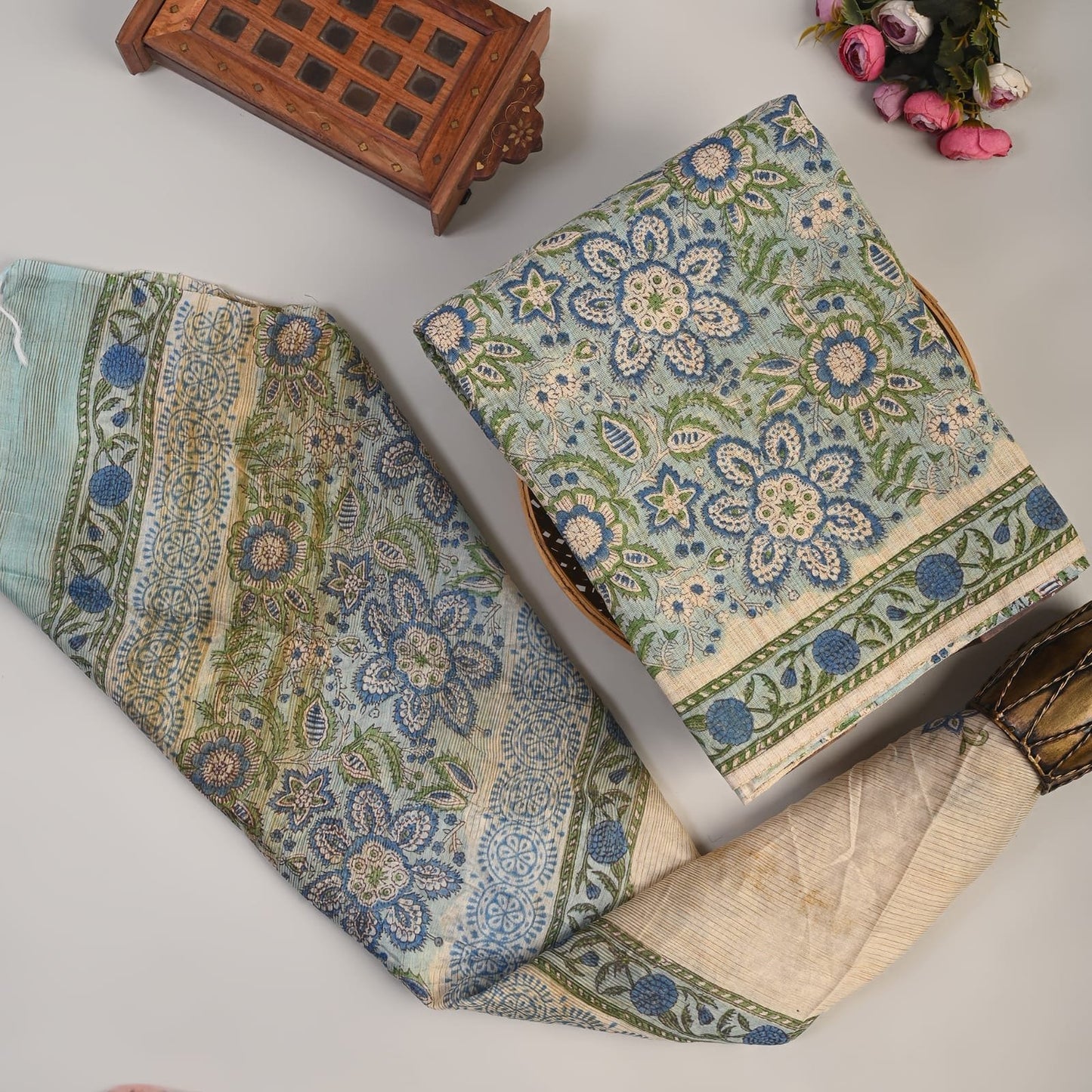 Mirella Khadi Top And Dupatta Set