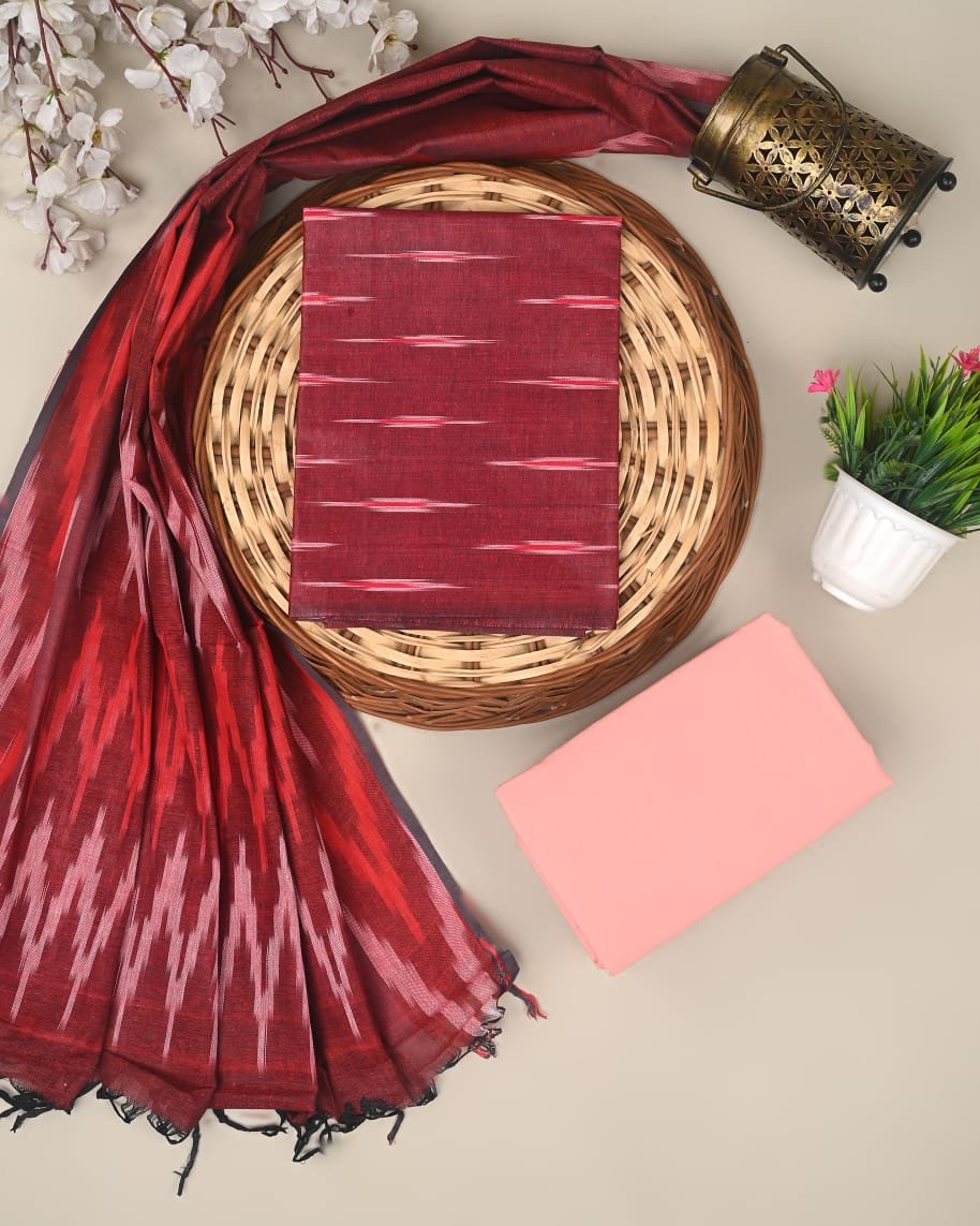 Raspberry Ikkat Suit Set