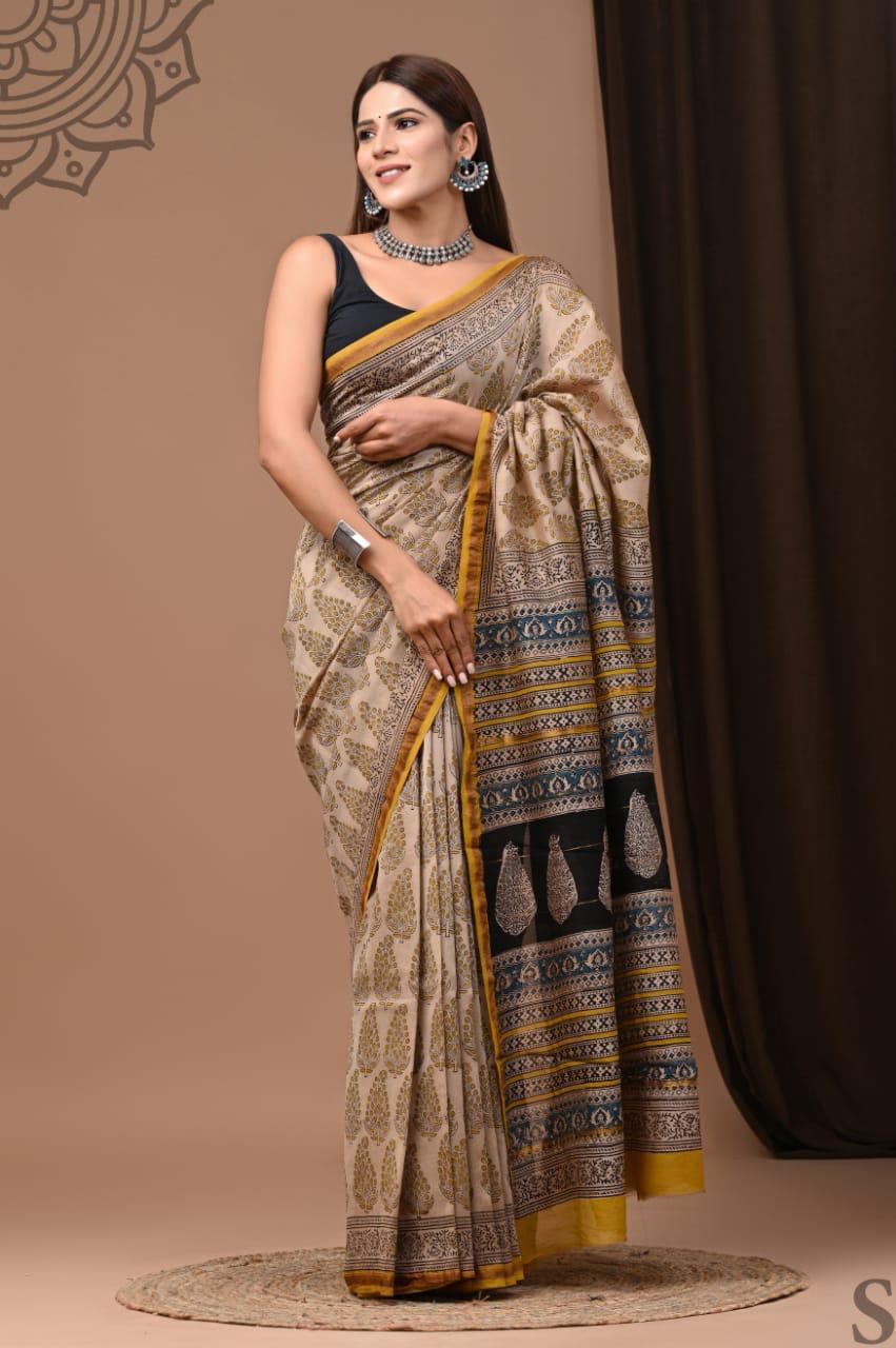 Surkh Chanderi Silk Saree