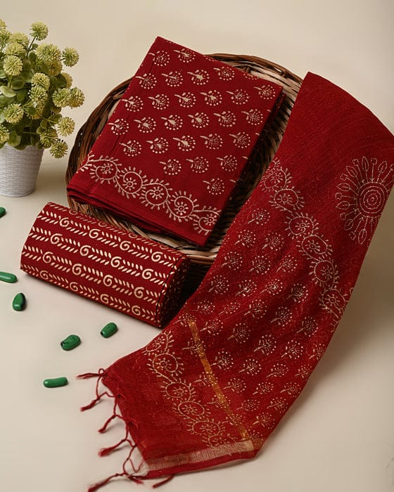 Cotton Suit With Kota Doria Dupatta