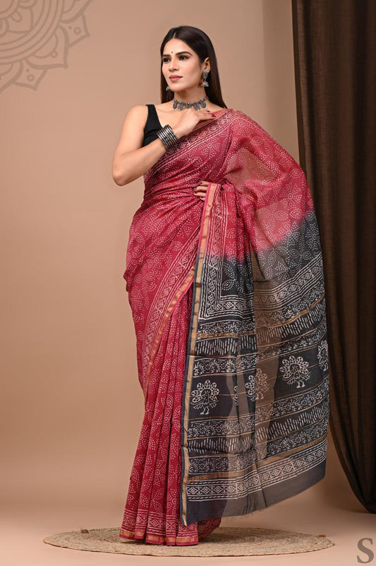 Roudri Chanderi Silk Saree