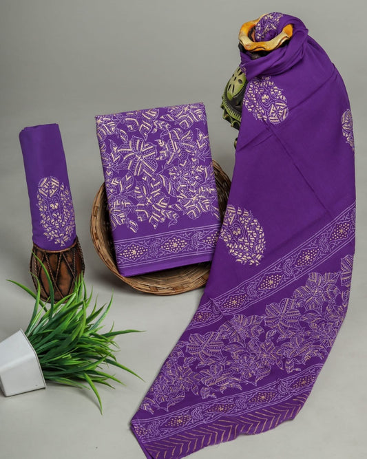 Iris Hand Block Printed Suit Set