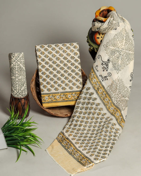 Zara Hand Block Printed Suit Set