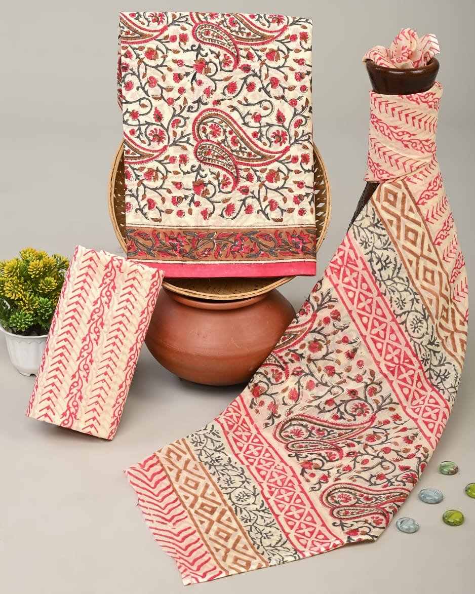 Creamsicle Hand Block Printed Suit Set