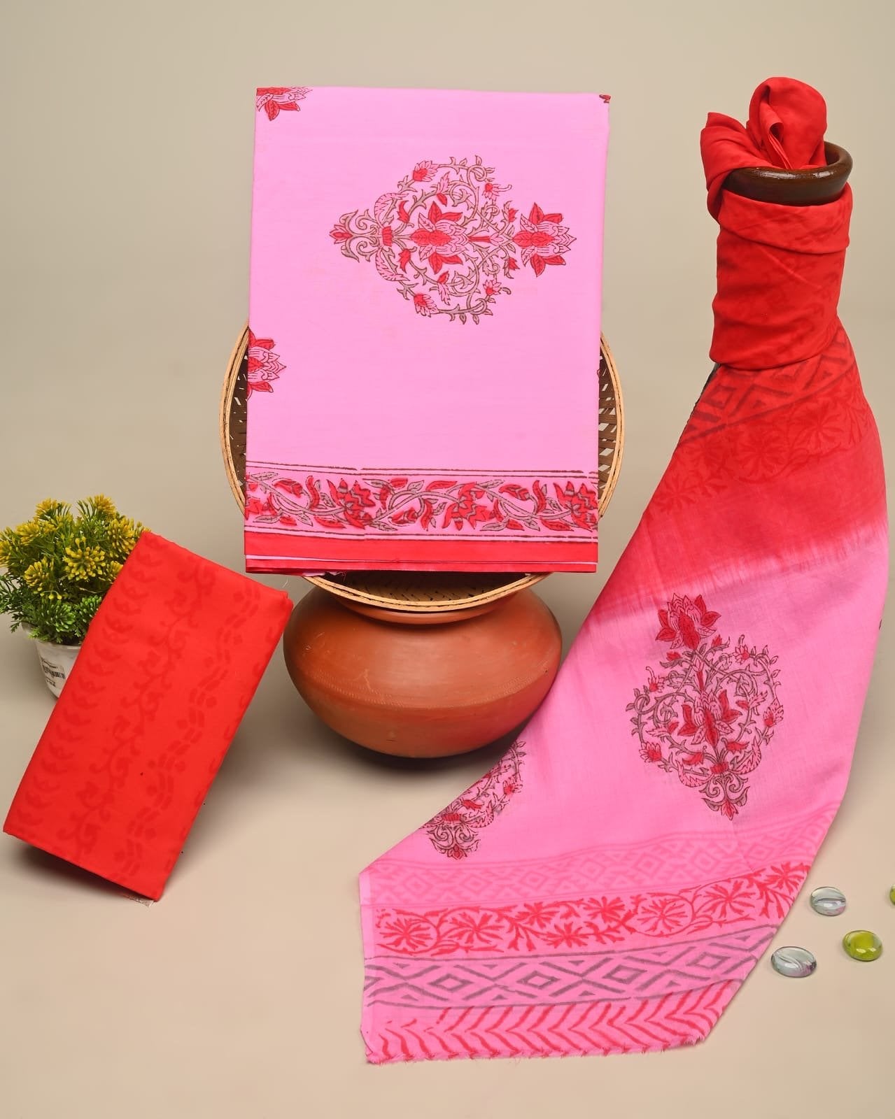 Rosetta Hand Block Printed Suit Set