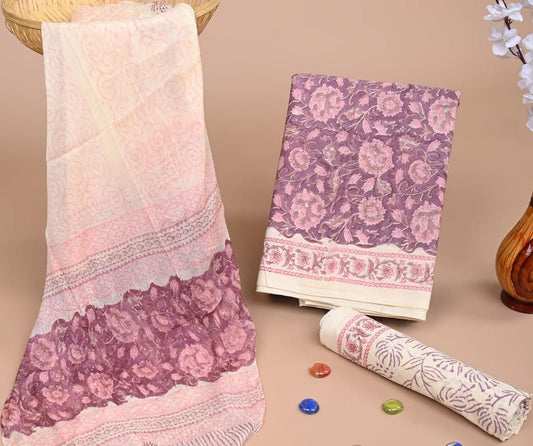 Violet Mist Hand Block Printed Suit Set