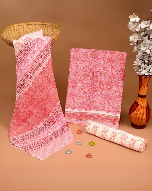 Rosavie Hand Block Printed Suit Set