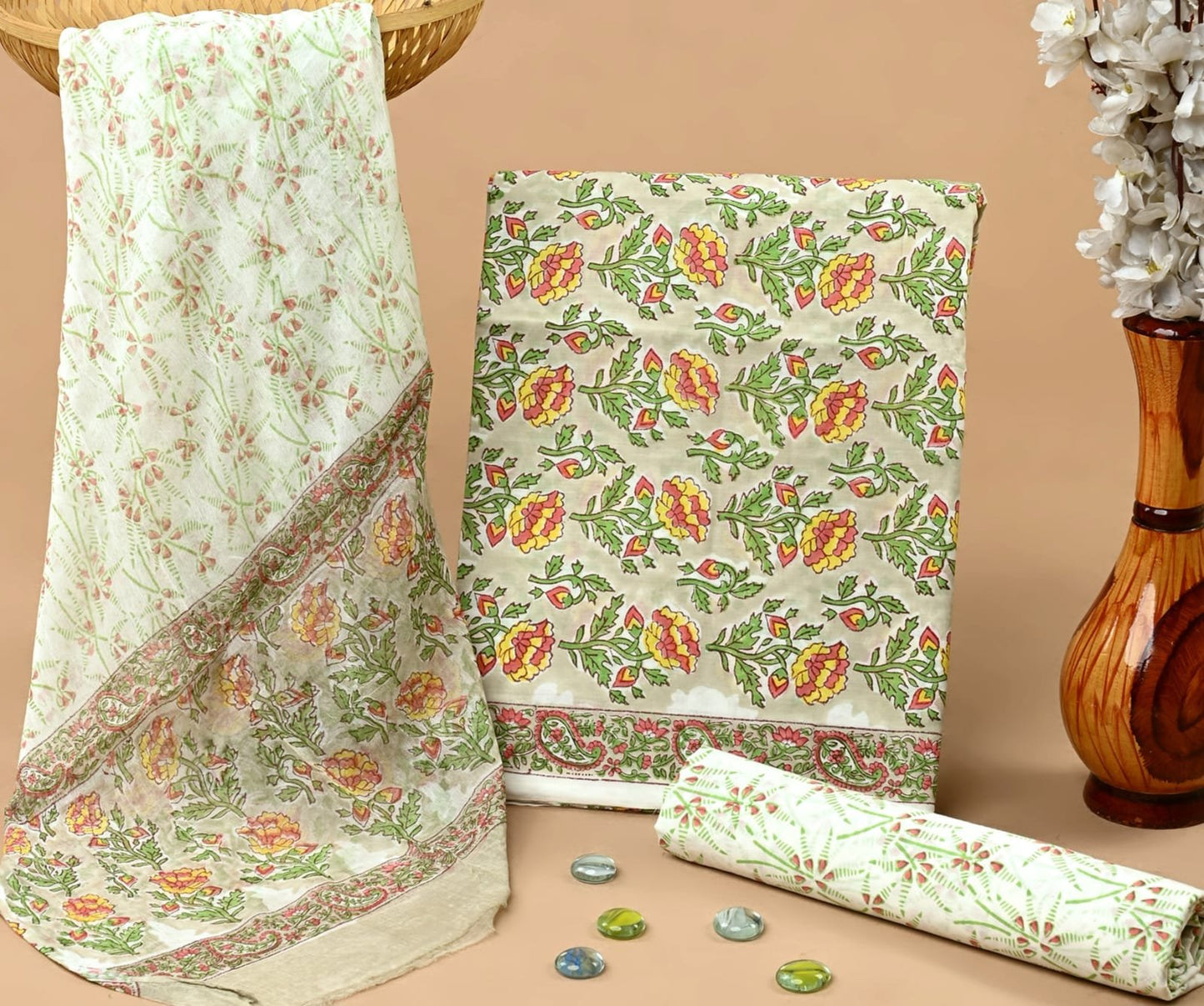 Zinnia Hand Block Printed Suit Set