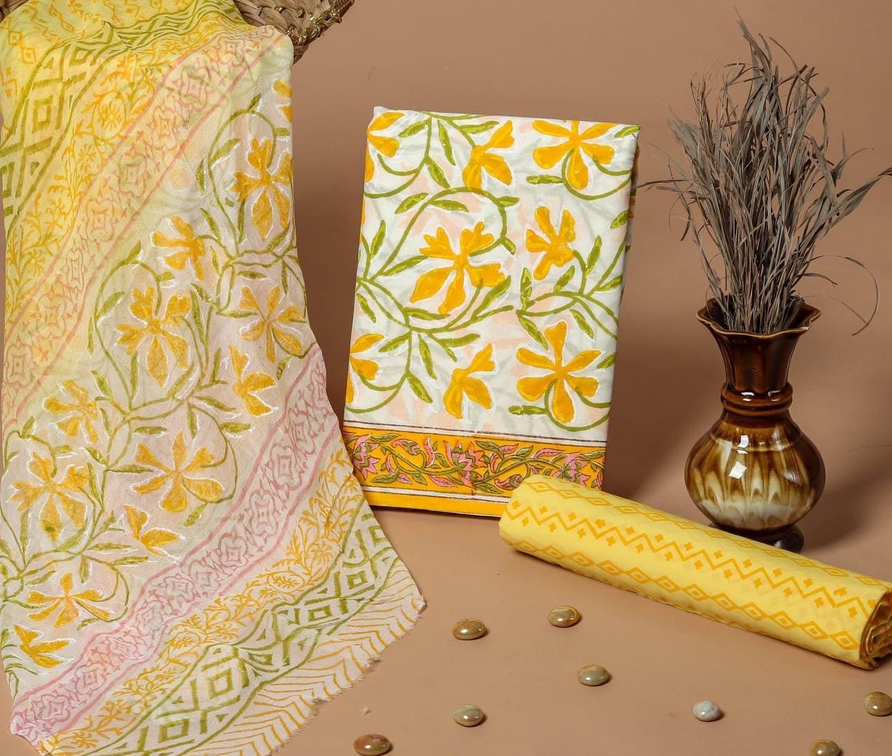 Zestella Hand Block Printed Suit Set