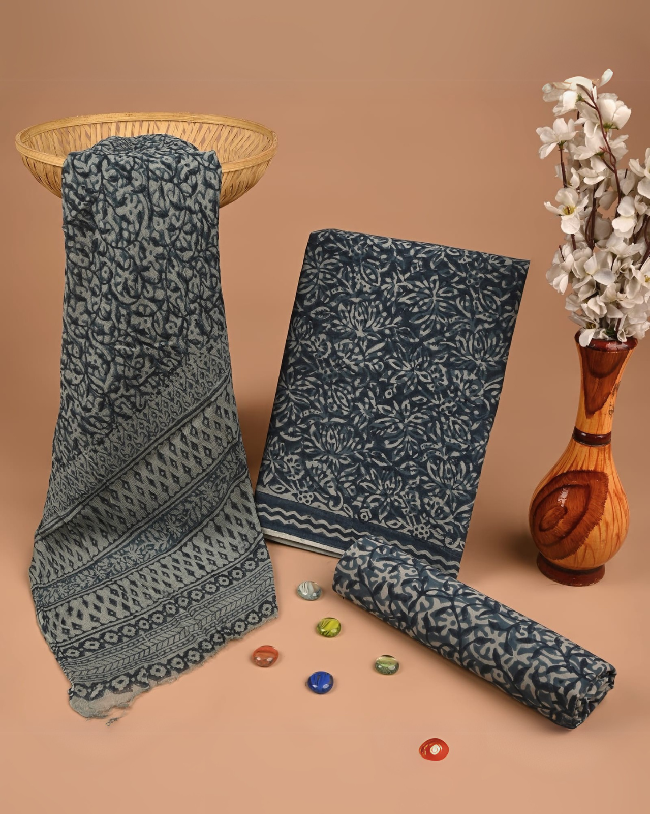 Midnight Hand Block Printed Suit Set
