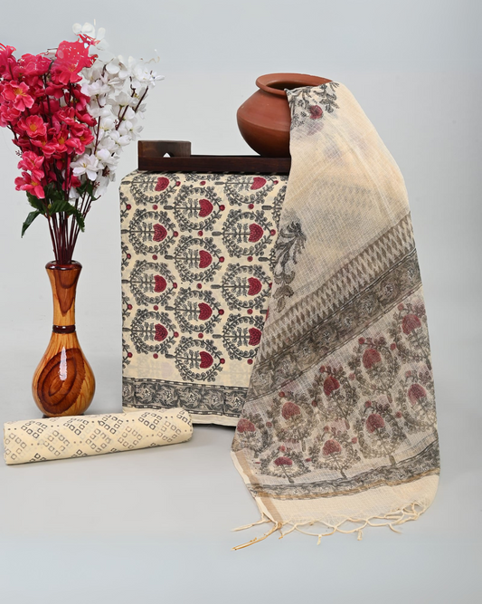 Rosevine Hand Block Printed Suit Set