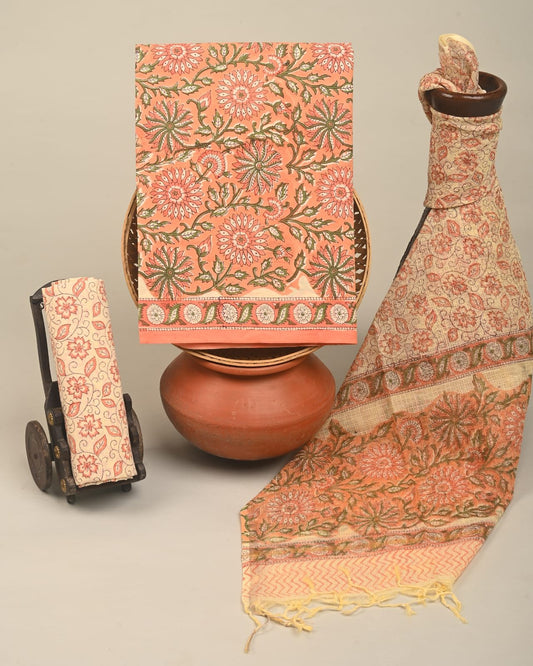 Peachwood Hand Block Printed Suit Set