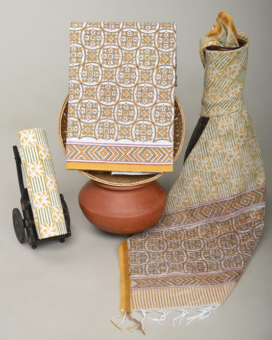 Meherza Hand Block Printed Suit Set