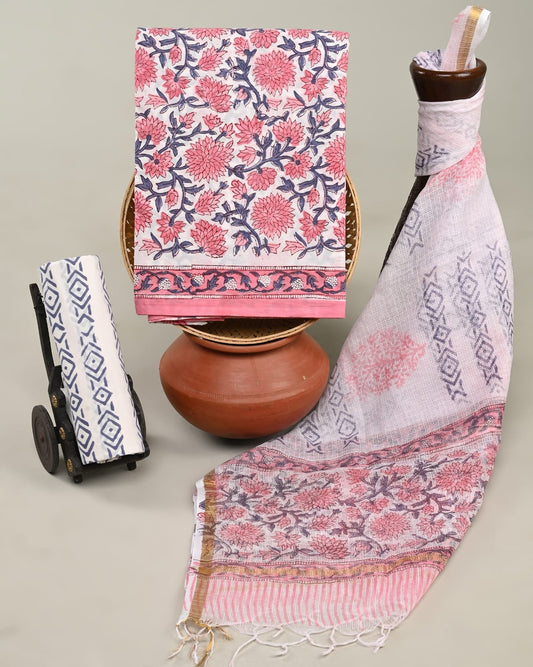 Chrysanth Hand Block Printed Suit Set
