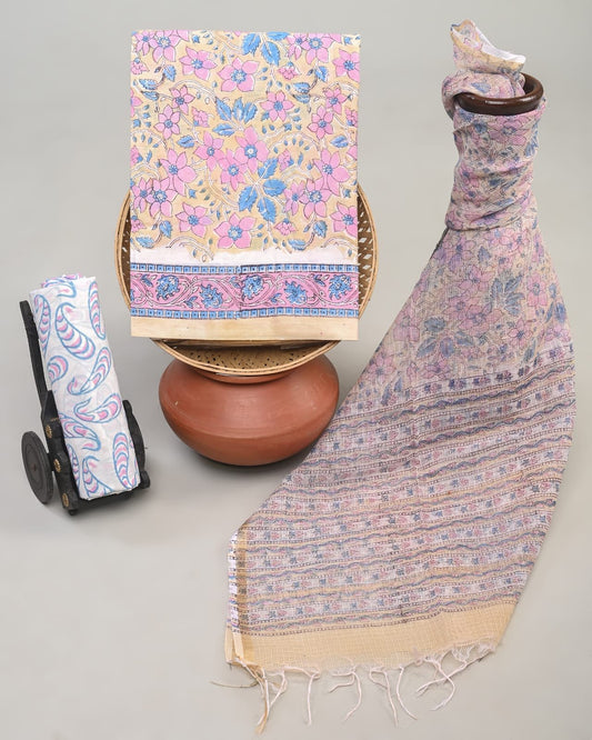 Pastelle Hand Block Printed Suit Set