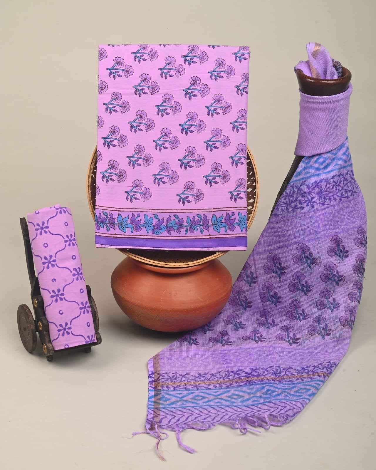 Amethyst Hand Block Printed Suit Set