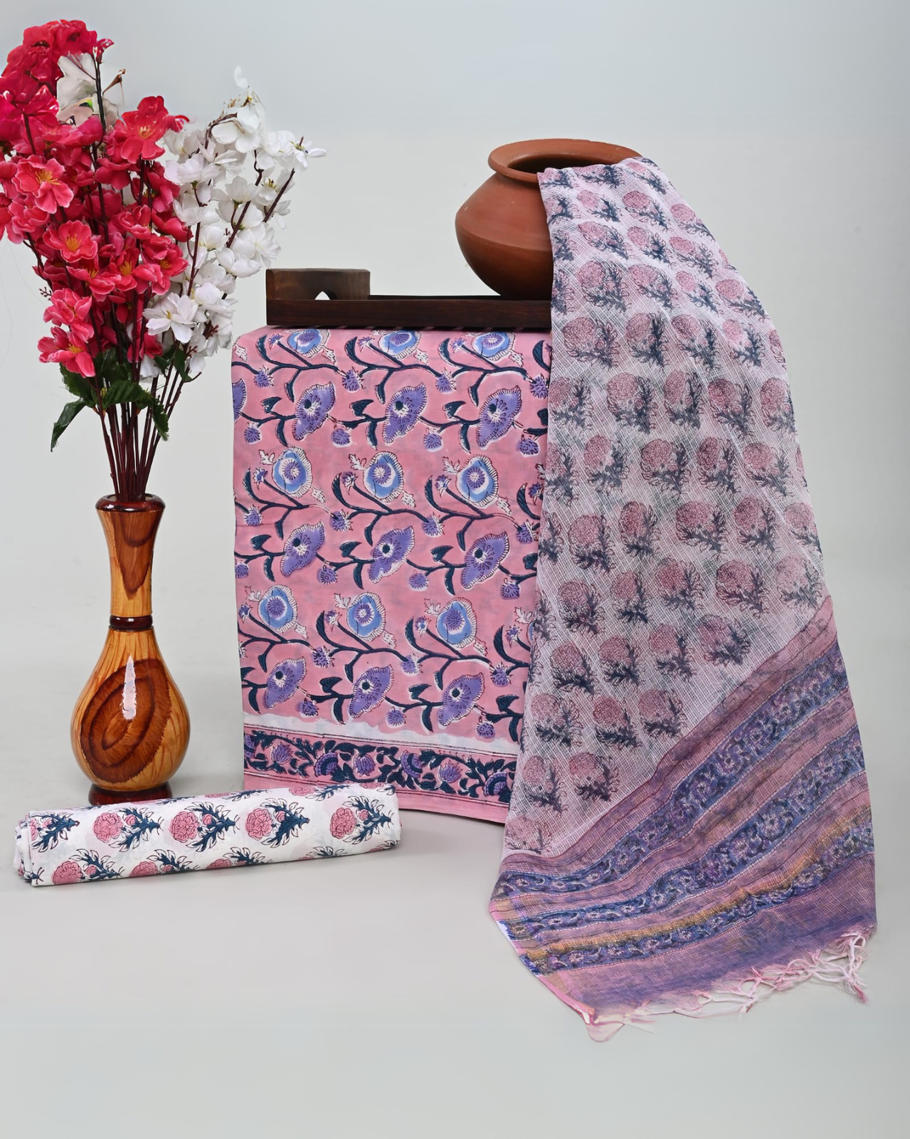 Velorya Hand Block Printed Suit Set