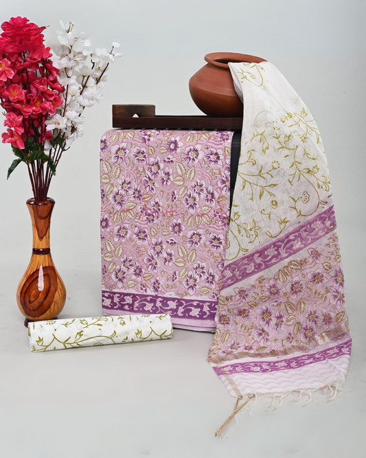 Iriselle Hand Block Printed Suit Set