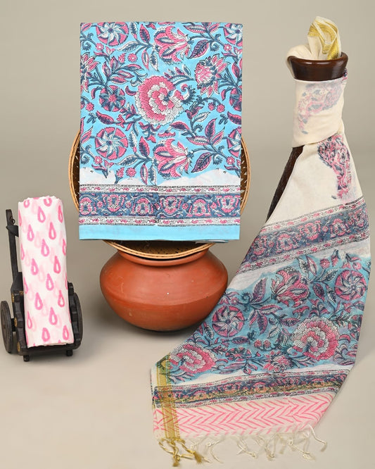 PinkFrost Hand Block Printed Suit Set