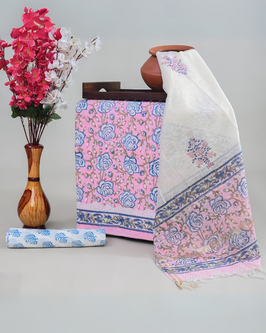 Rosavia Hand Block Printed Suit Set