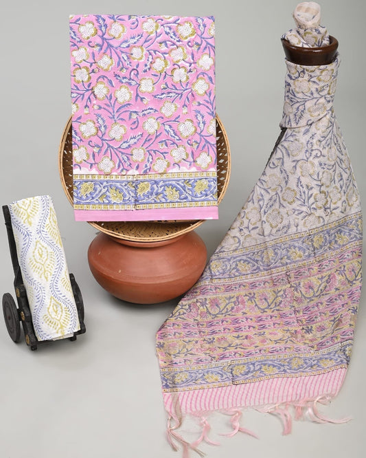 Dawnelle Hand Block Printed Suit Set