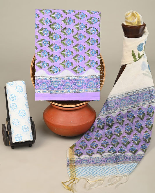 Bluflore Hand Block Printed Suit Set