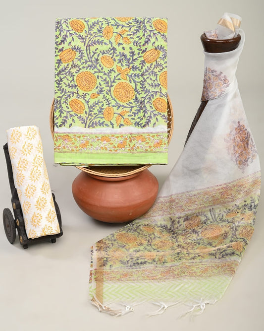 Bahar Hand Brush Printed Suit Set
