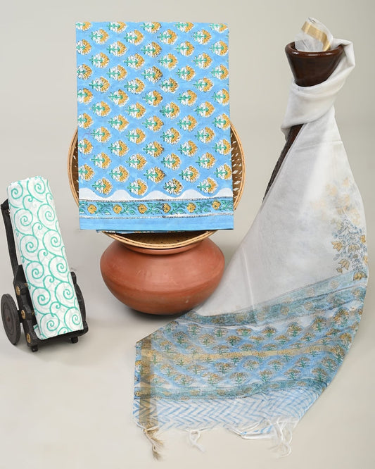 Neer Hand Brush Printed Suit Set