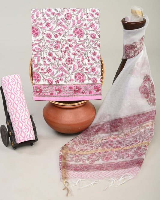 Orchid Hand Brush Printed Suit Set