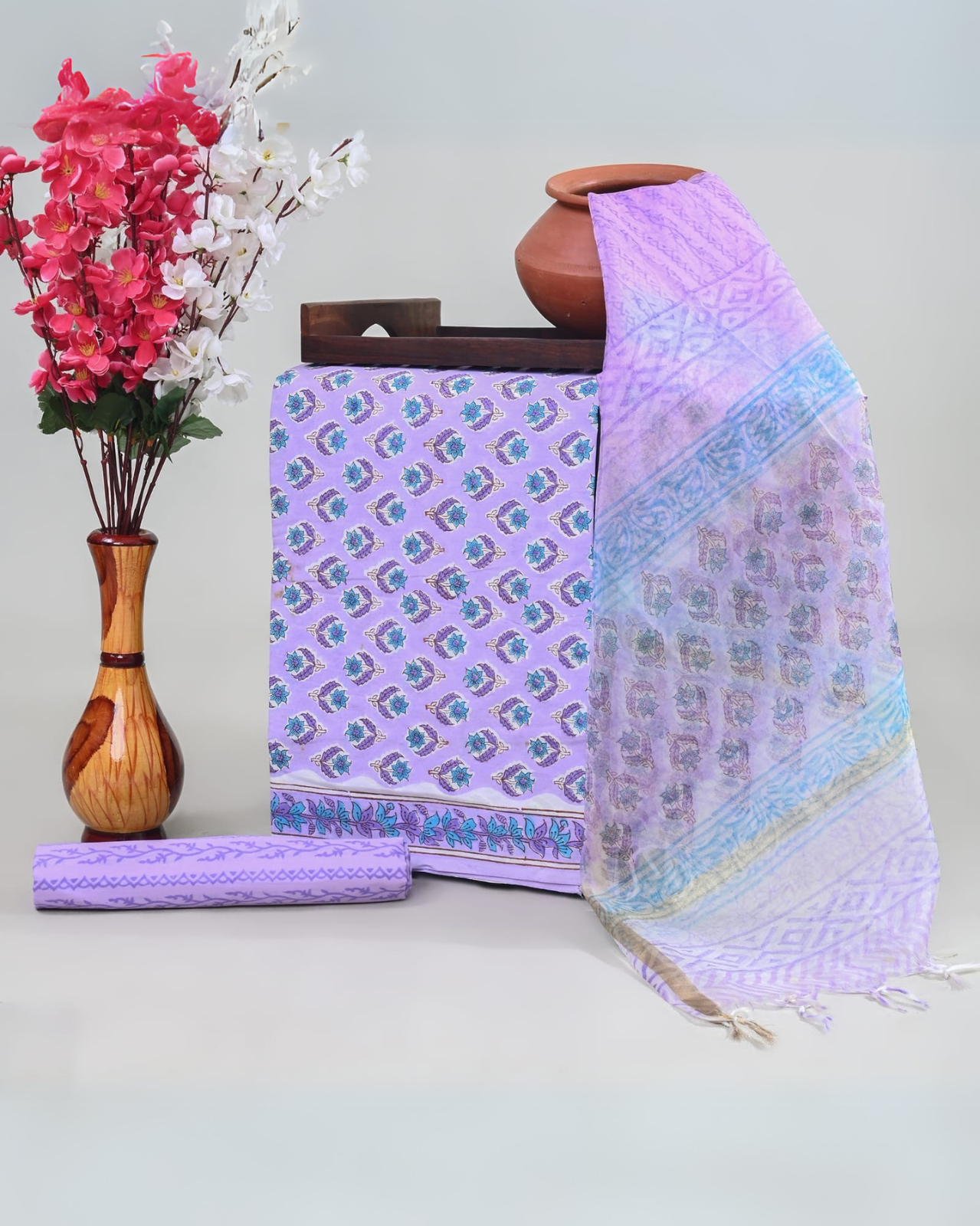Amrata Hand Brush Printed Suit Set