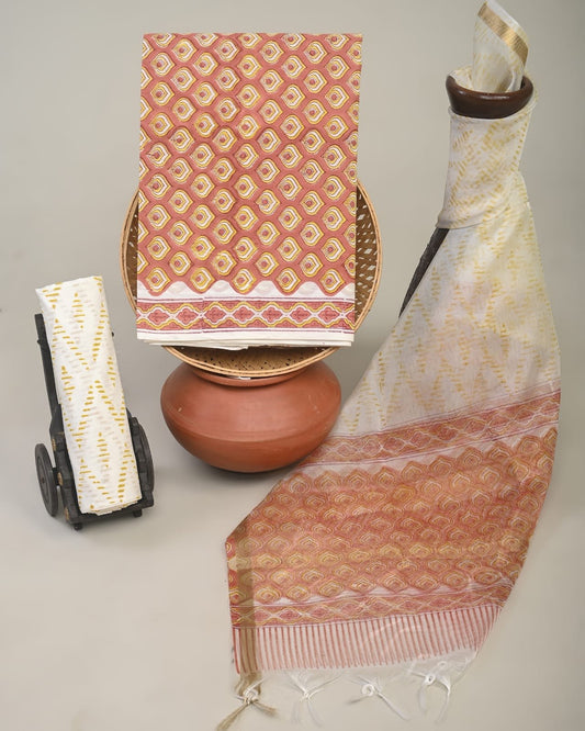 Rayvora Hand Brush Printed Suit Set
