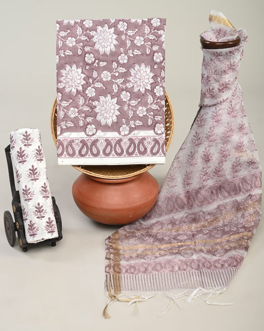 Ruhani Hand Brush Printed Suit Set