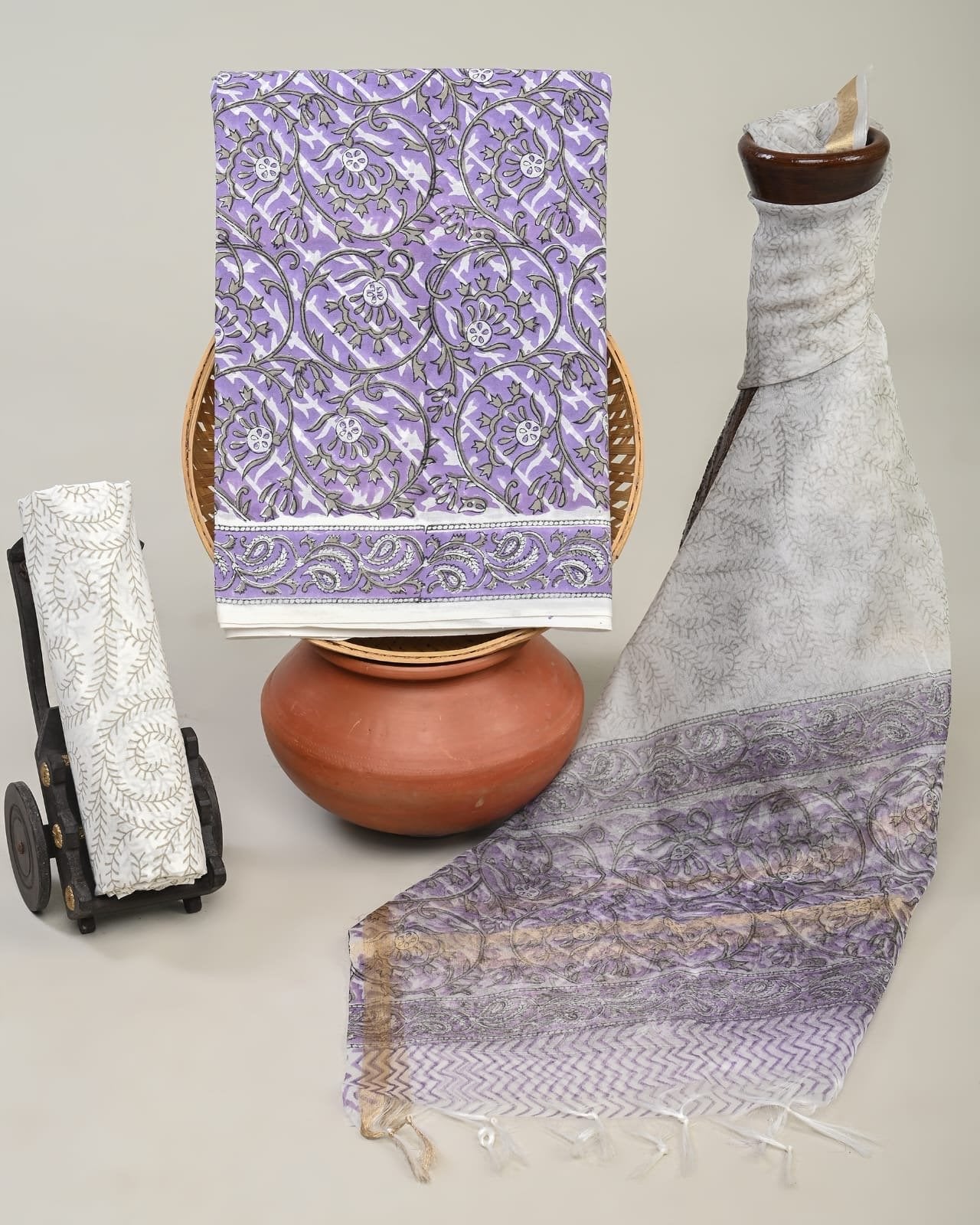 Morina Hand Brush Printed Suit Set