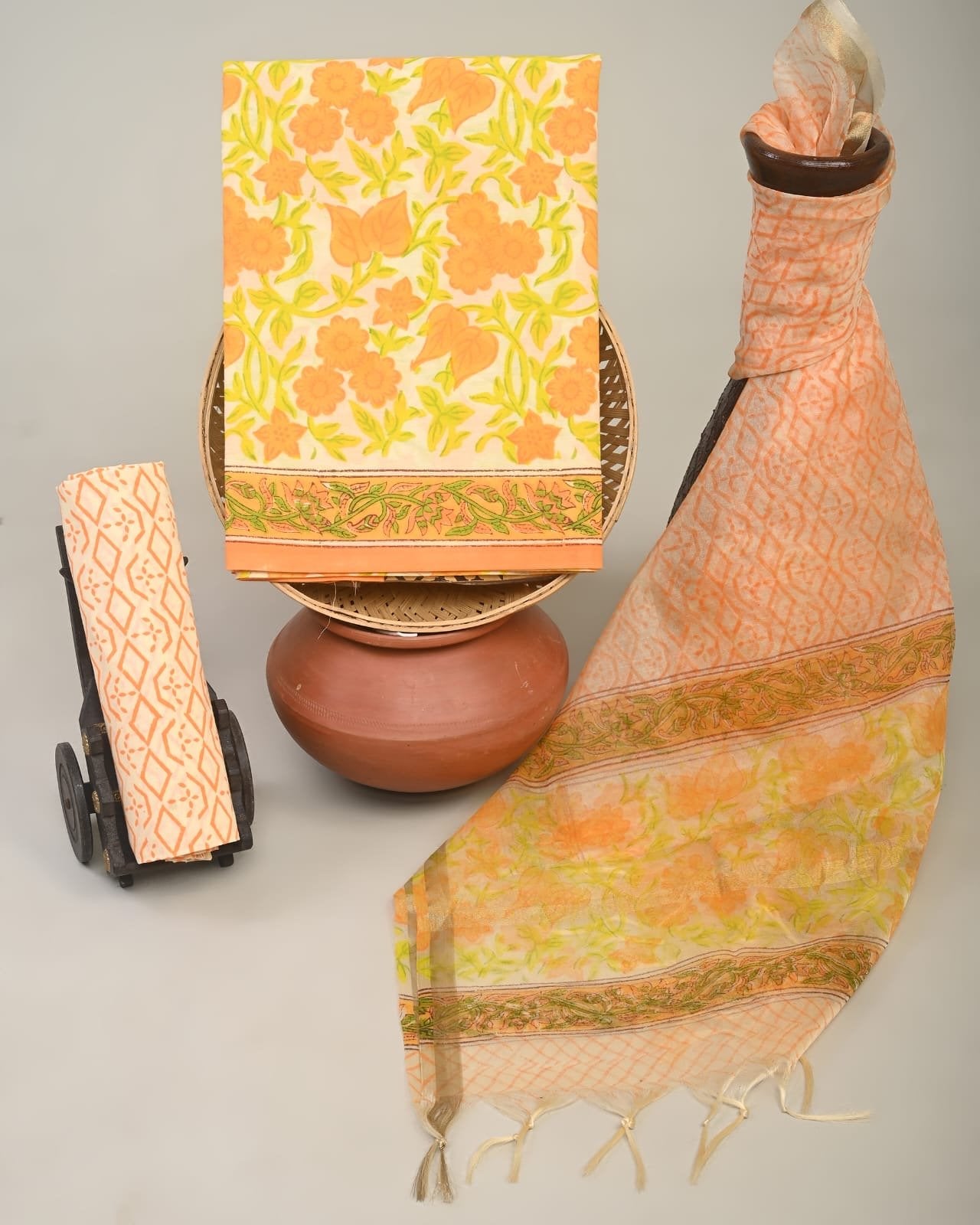 Flamber Hand Brush Printed Suit Set