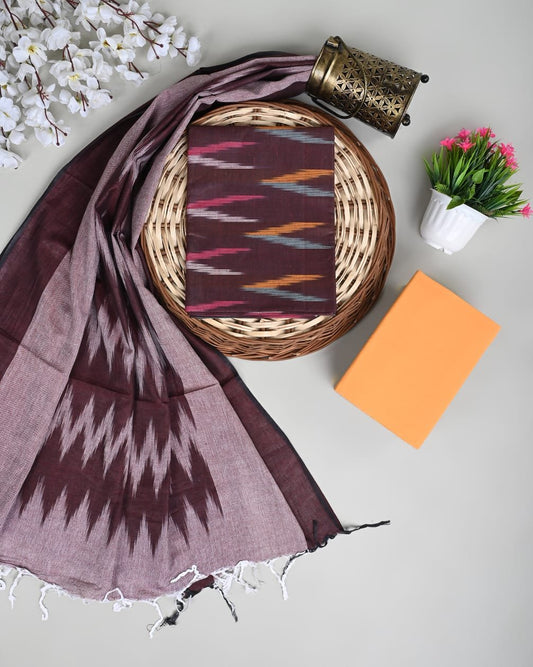Plum Ikkat Suit Set