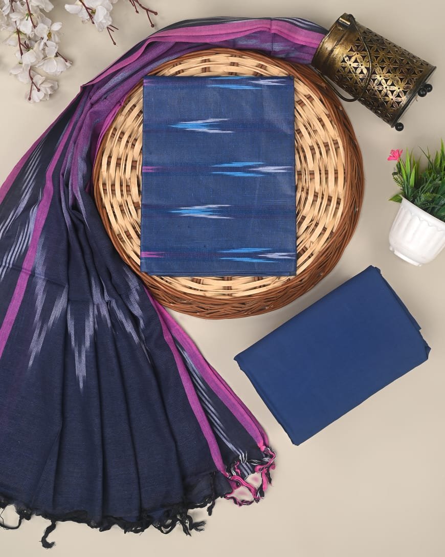 Indigo Blaze Ikkat Suit Set